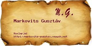 Markovits Gusztáv névjegykártya