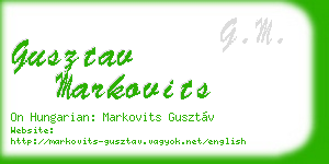 gusztav markovits business card